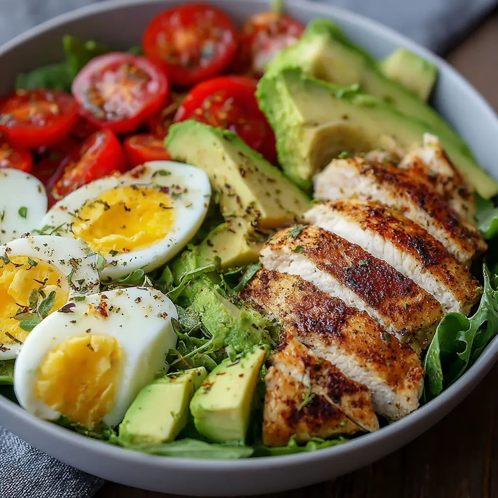 Salade poulet–avocat complète & équilibrée