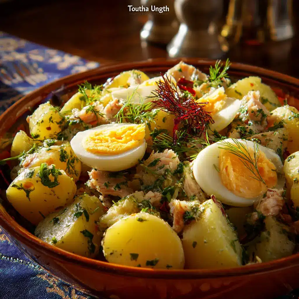 Salade de pommes de terre au thon et aux œufs frais