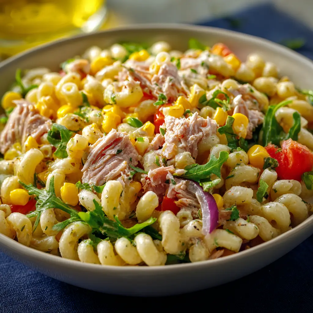 Salade de macaronis au thon et maïs