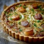 Tarte fondante aux poireaux et noix de Saint-Jacques