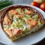 Clafoutis salé au saumon et poireaux