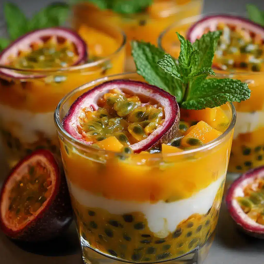 Verrines tropicales mangue-passion ultra rafraîchissantes
