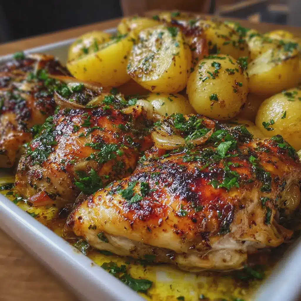 Poulet au Four à la Portugaise, Pommes de Terre et Ail