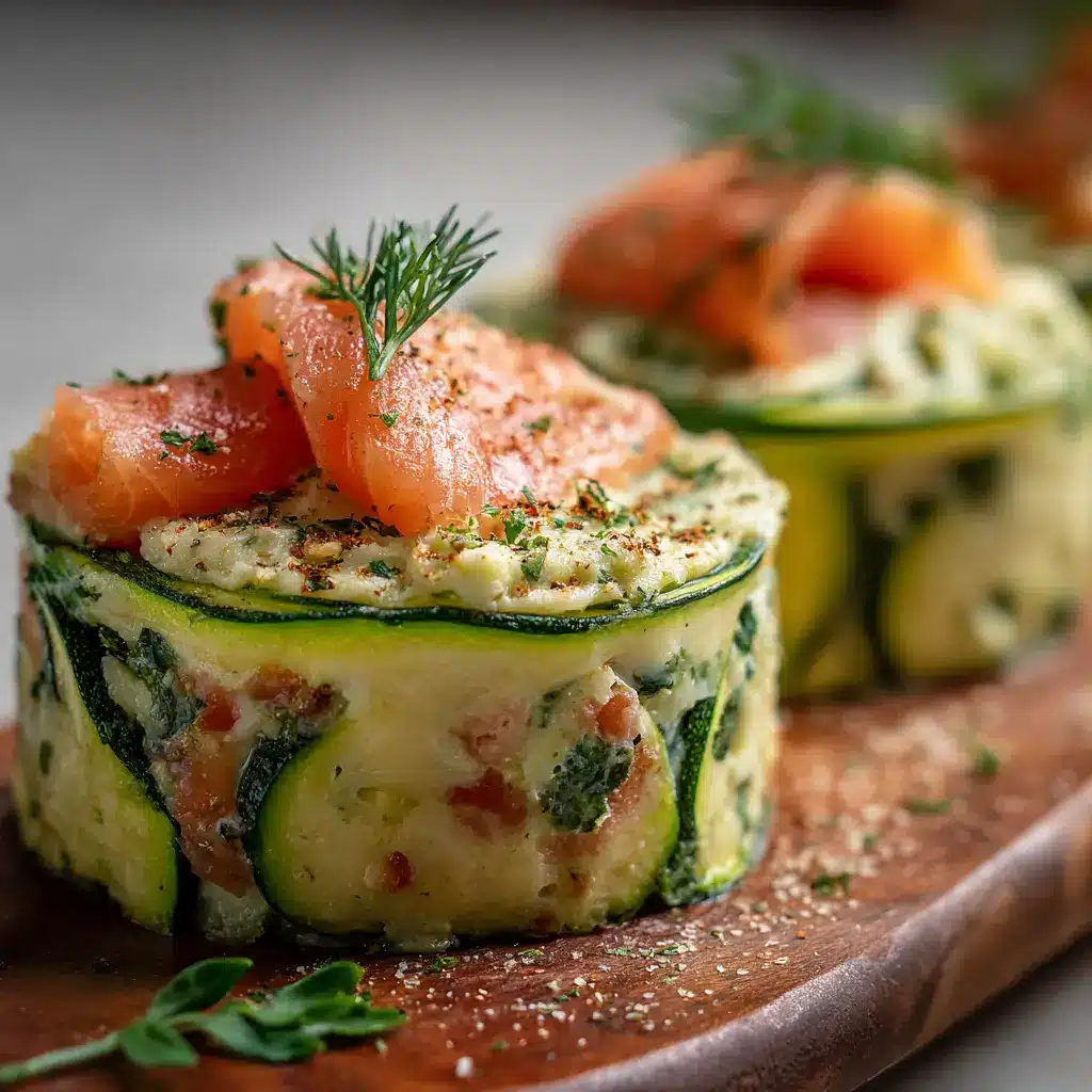 Timbales saumon & mousse de courgettes