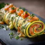 Roulé aux courgettes et au saumon fumé
