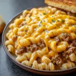 Pâtes crémeuses bœuf cheddar