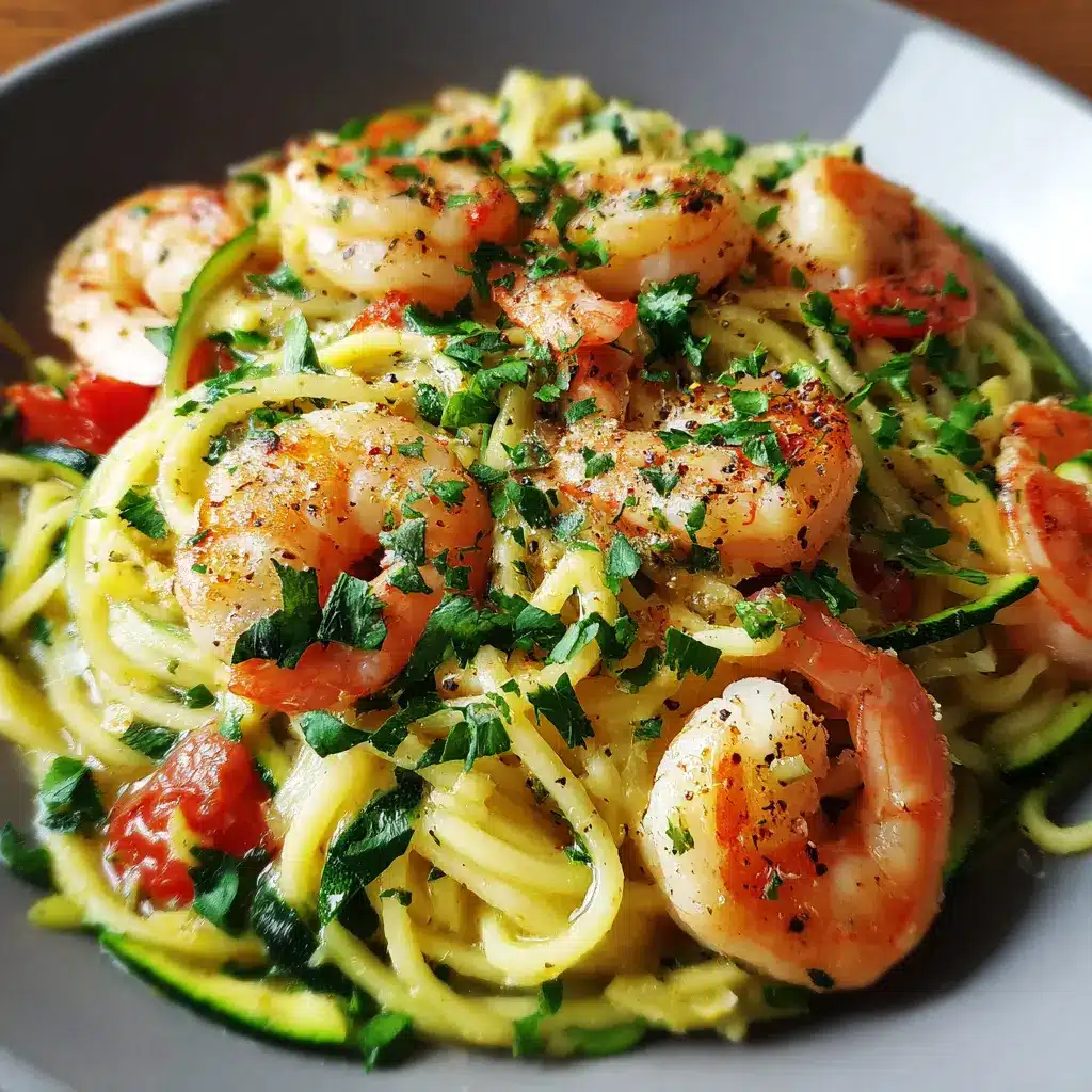 Spaghetti de courgettes aux crevettes ultra léger