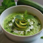 Velouté froid de courgettes à la menthe