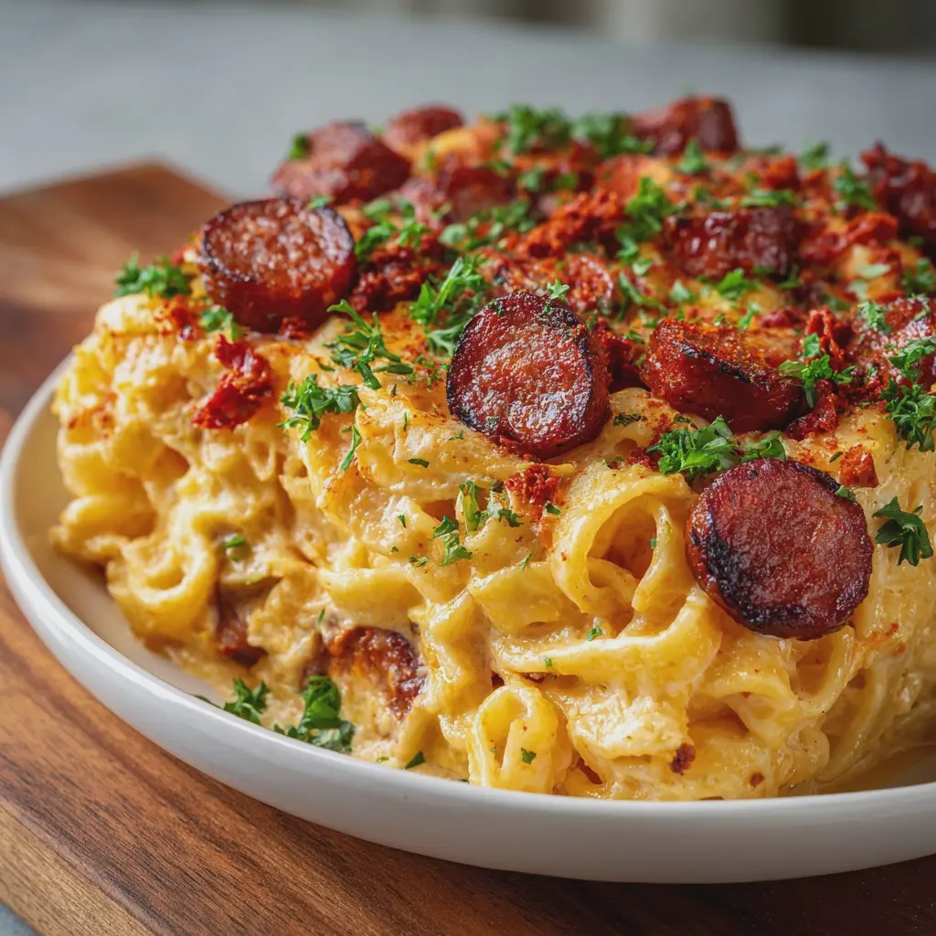 Pâtes crémeuses au chorizo