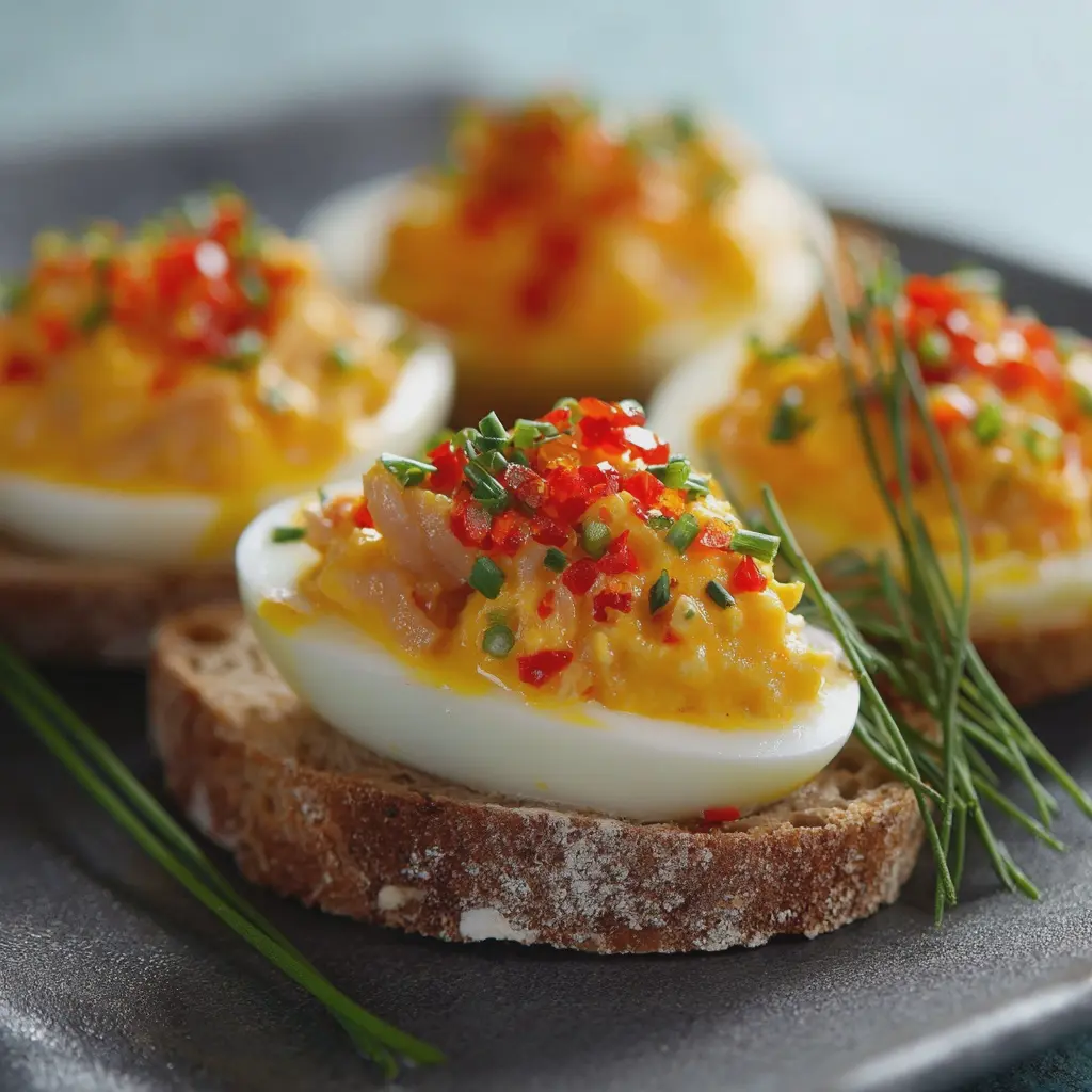 Œufs Mimosa Légers au Thon et Piment