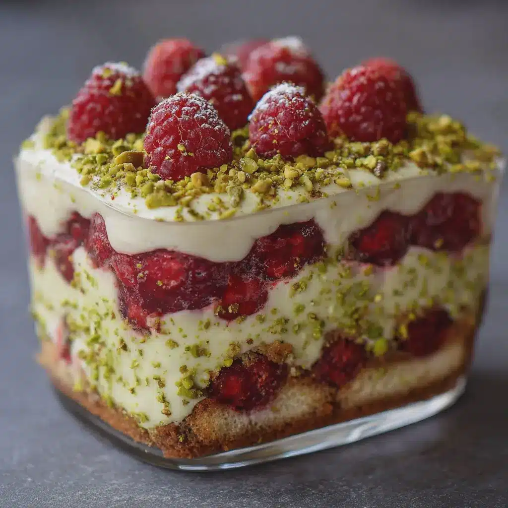Tiramisu pistache framboise sans cuisson