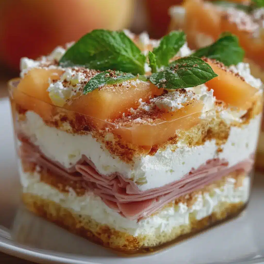 Tiramisu estival au melon, Chicken Ham et fromage frais