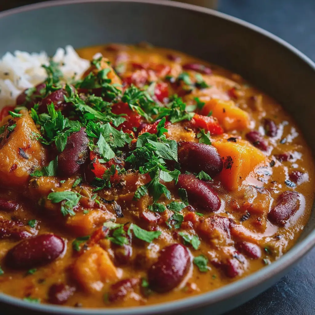 Mafé Végétal aux Haricots Rouges et Patate Douce