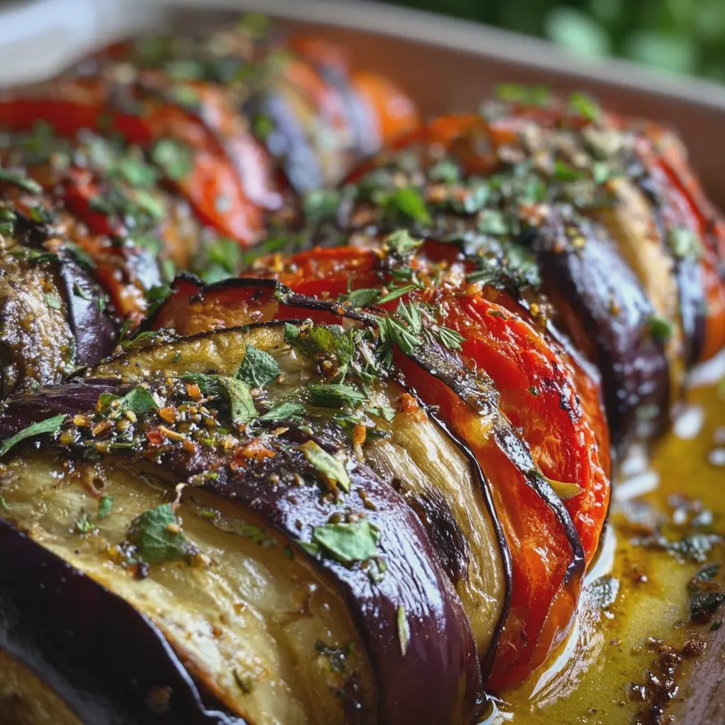 Aubergines en Éventail au Four