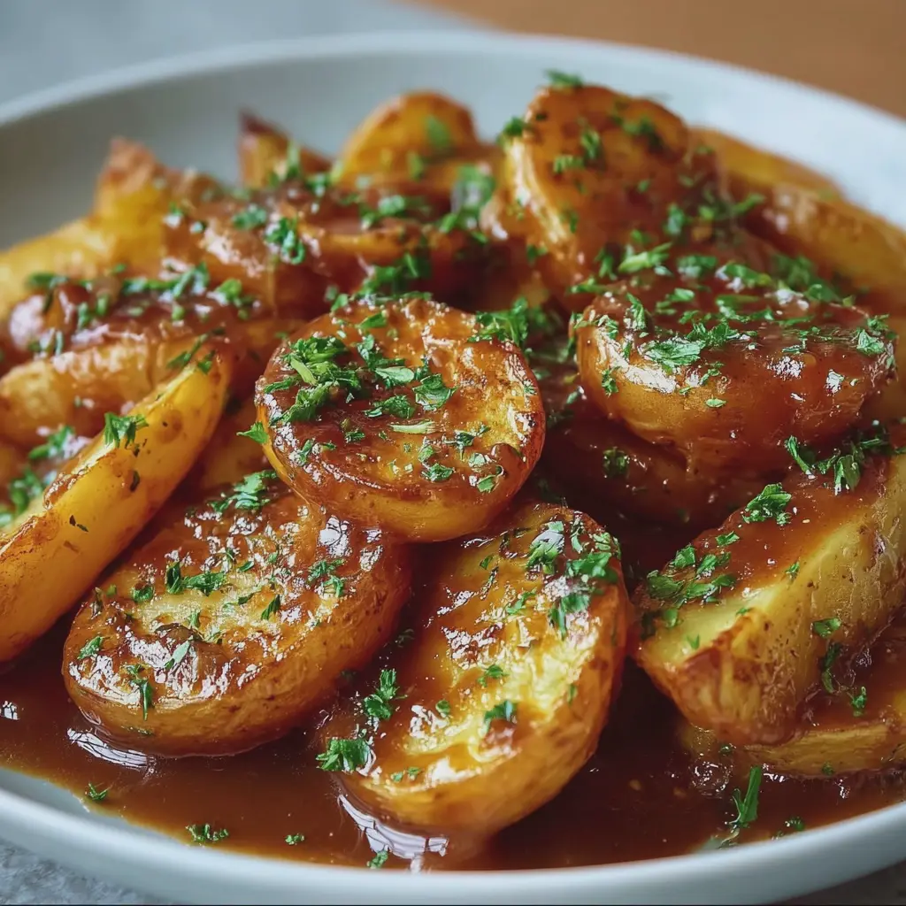 Pommes de terre à la sauce brune