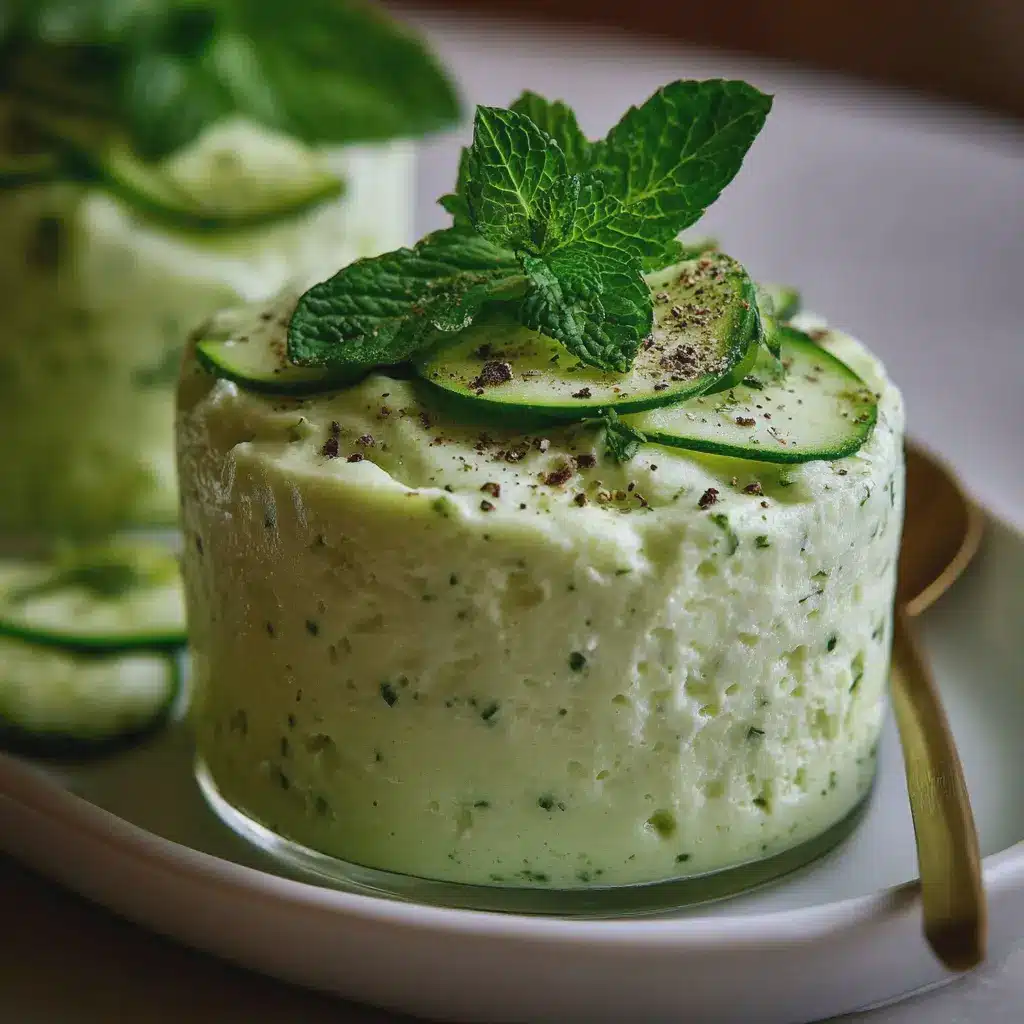 Mousse de Courgettes au Fromage Frais et Éclats de Menthe Givrée
