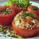 Tomates Froides Farcies au Riz, au Thon et à la Mozzarella