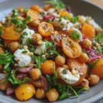 Salade Froide de Pois Chiches, Abricots Rôtis & Chèvre Frais