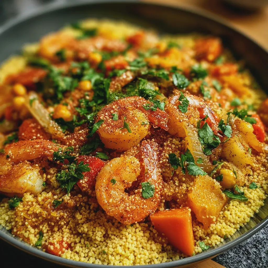 Couscous aux Crevettes et aux Légumes