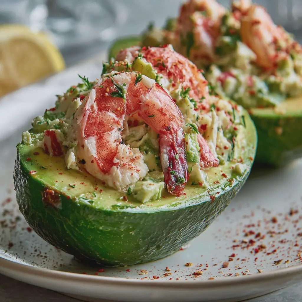 Avocat Farci à la Salade de Crevettes et Crabe