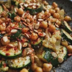 Pois Chiches Sautés au Paprika Fumé, Courgette & Amandes