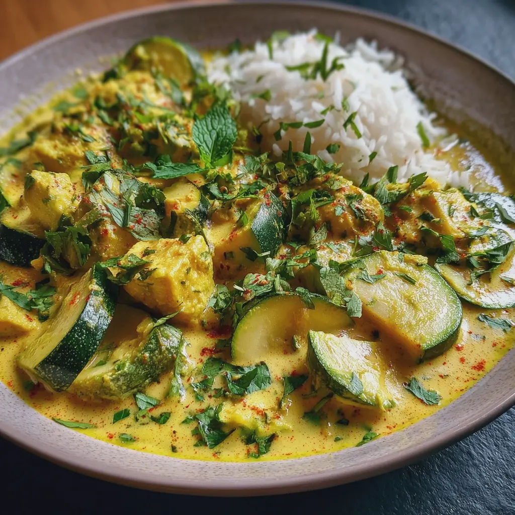 Poêlée de Courgettes au Curry Doux et Crème de Coco