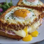 Croque-Madame gourmand au jambon de poulet, fromage & œuf coulant