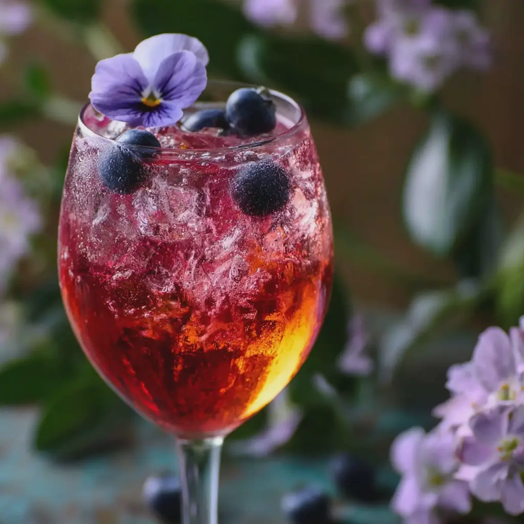 Spritz pétillant à la myrtille & fleur d'oranger