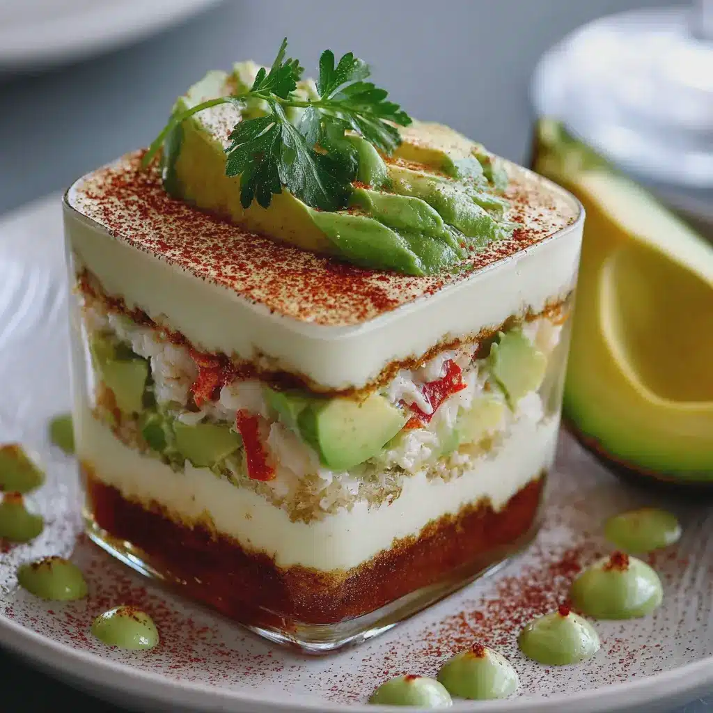 Tiramisu Salé au Crabe et Avocat en Verrines