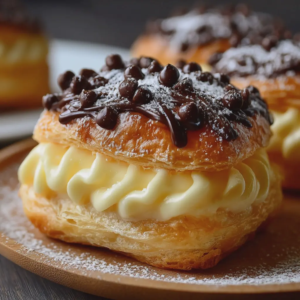 Chinois à la Crème Pâtissière Vanillée & aux Pépites de Chocolat