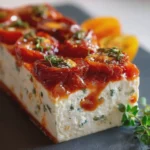 Terrine Glacée de Tomates Confites, Coulis de Poivron & Chèvre Frais