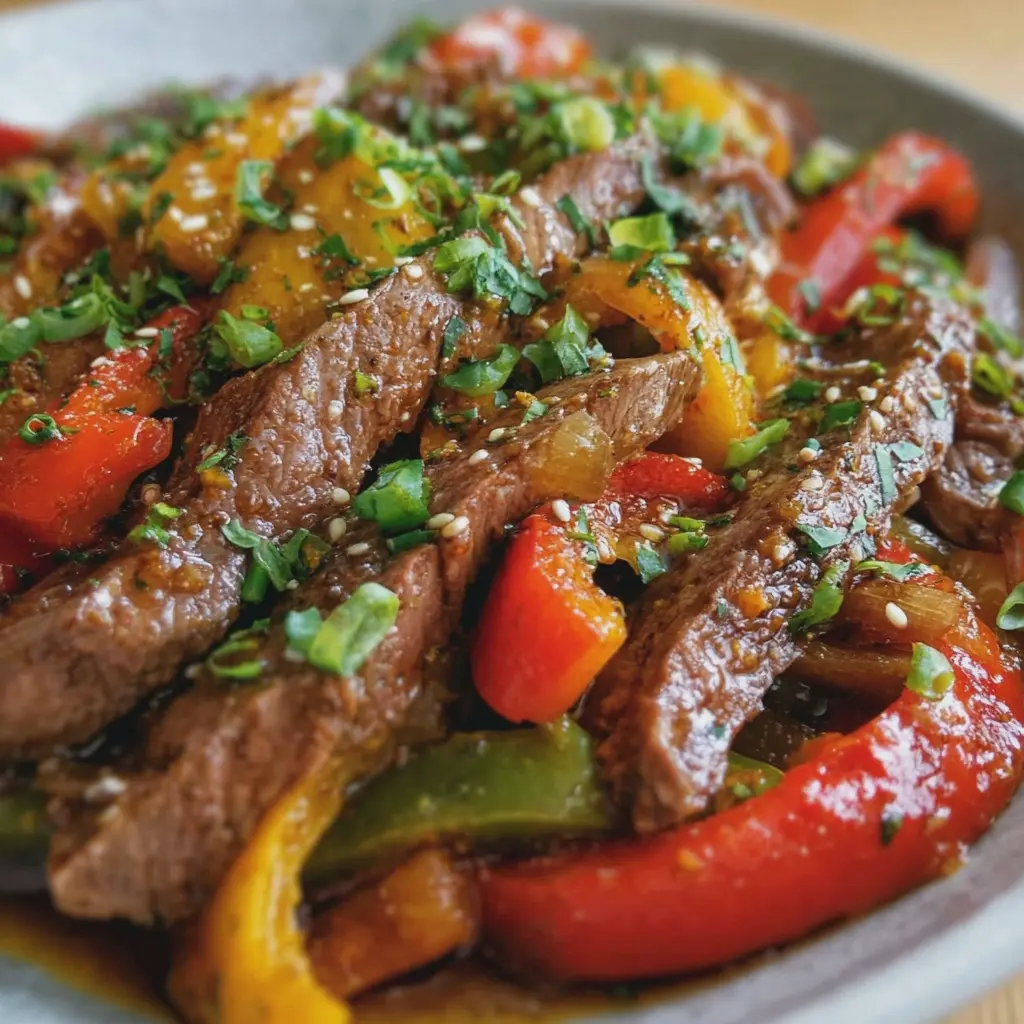 Sauté de Bœuf aux Poivrons et Sauce Soja