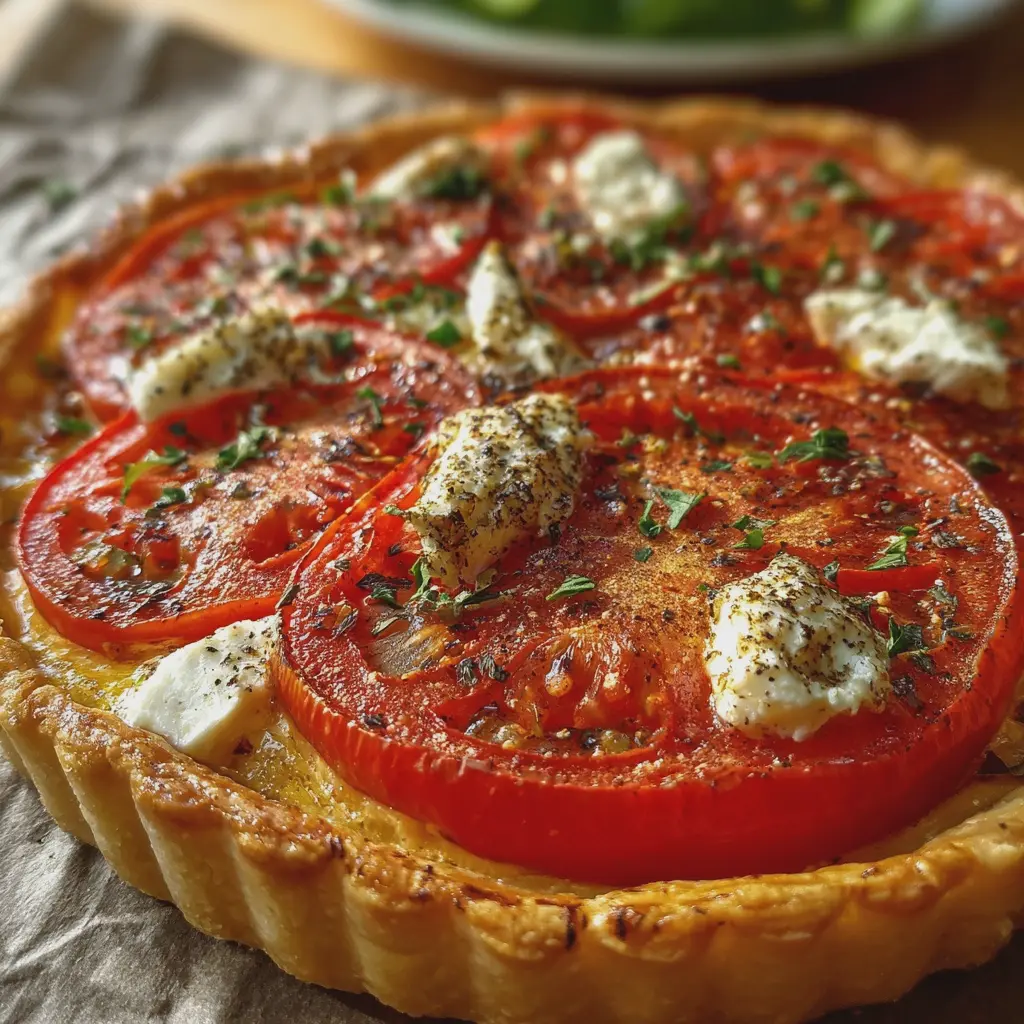 Tarte Fine Tomate, Moutarde et Chèvre