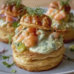 Élégance Terre et Mer : Vol-au-Vent au Saumon et Poireaux Façon Sophie