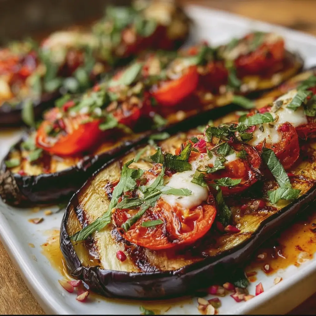 Aubergines en éventail