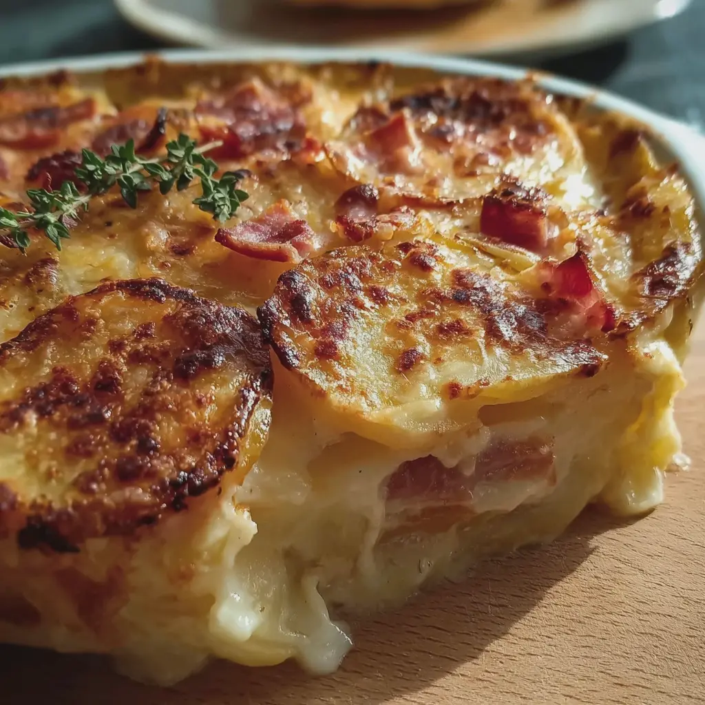 Tartiflette savoyarde traditionnelle, fondante au reblochon