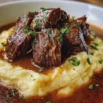 Bœuf braisé en sauce avec purée maison