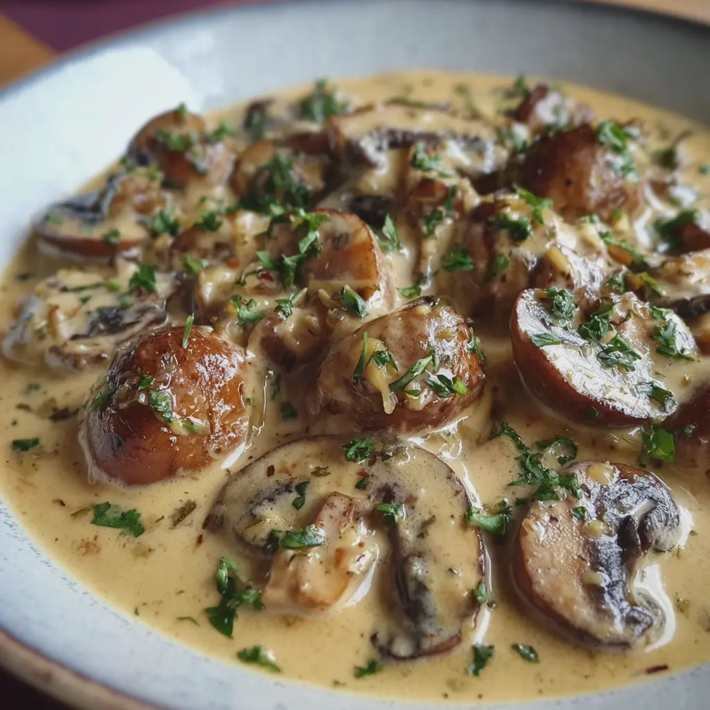 Sauce Crémeuse aux Champignons