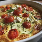 Clafoutis Salé Léger aux Courgettes, Tomates Cerises et Feta