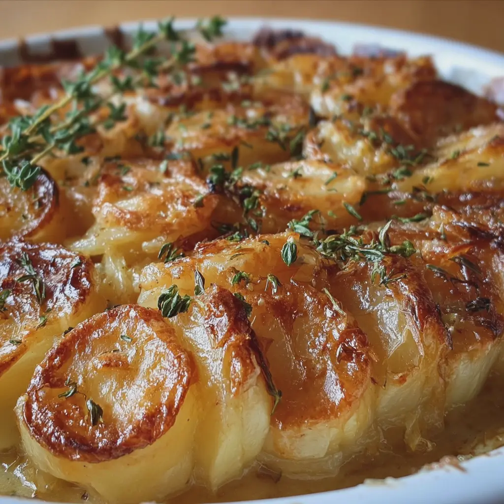Pommes de terre boulangères aux oignons