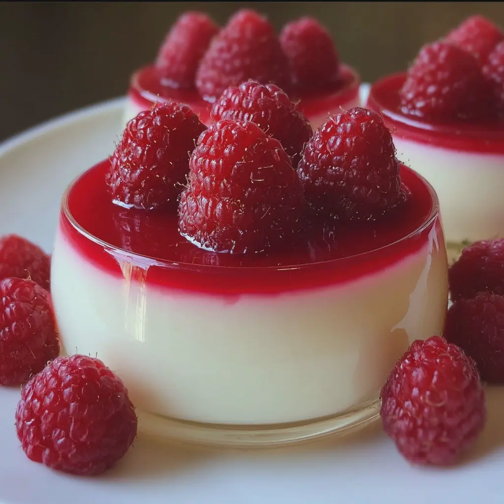 Panna cotta légère aux framboises
