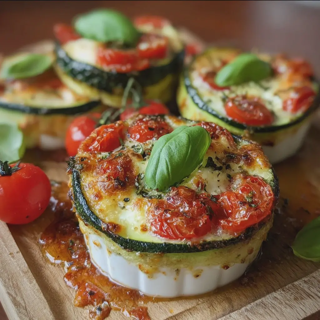 Mini Cocottes de Courgettes, Tomates et Mozzarella
