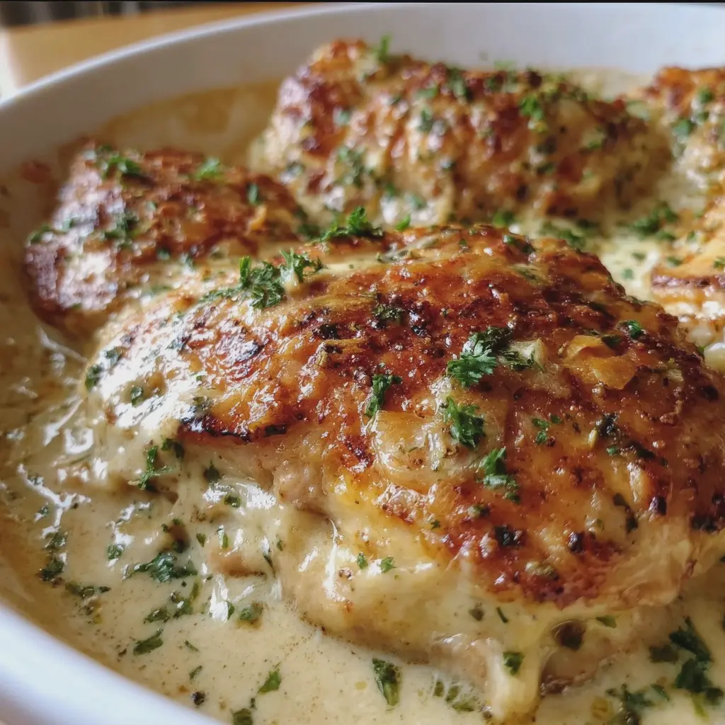 Poulet crémeux au parmesan et à l’ail