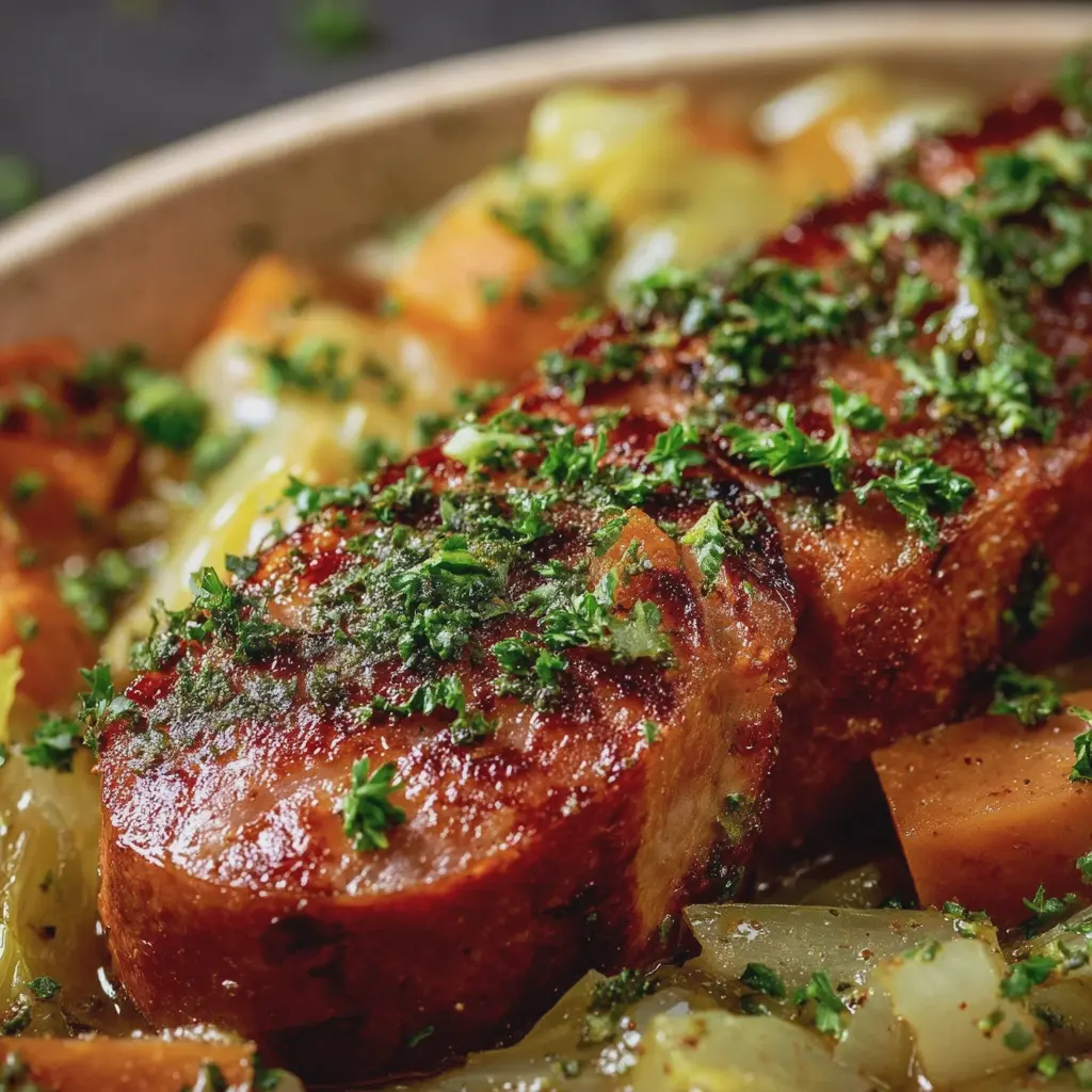 Chou Vert Braisé aux Saucisses