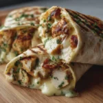 Wrap grillé au poulet et fromage fondu