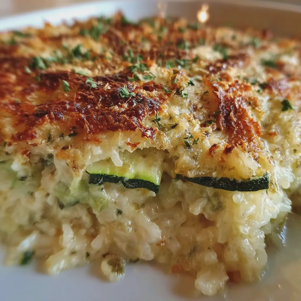 Gratin léger de courgettes et riz