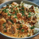 Poulet Stroganoff crémeux aux champignons et paprika
