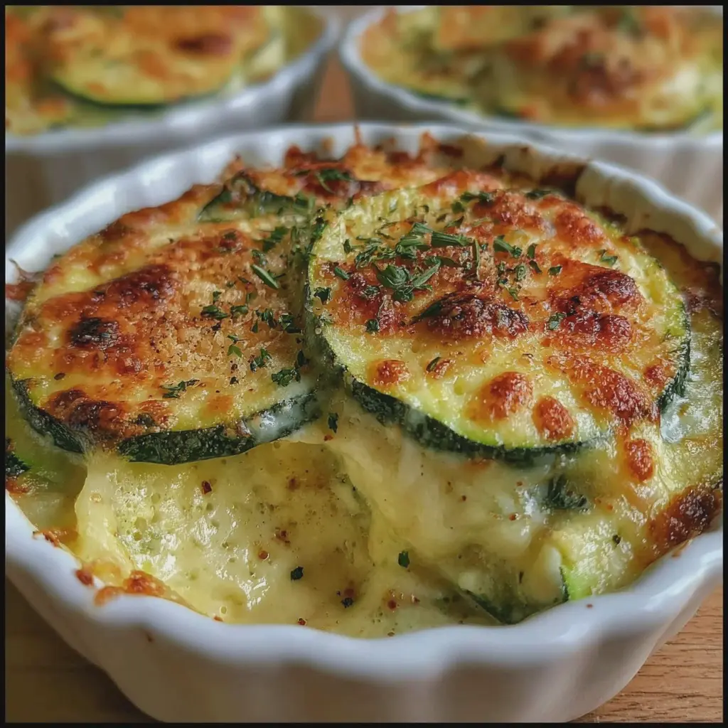 Gratin individuel de courgettes au fromage