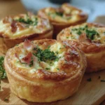 Tartelettes Soufflées au Jambon de Poulet et au Fromage