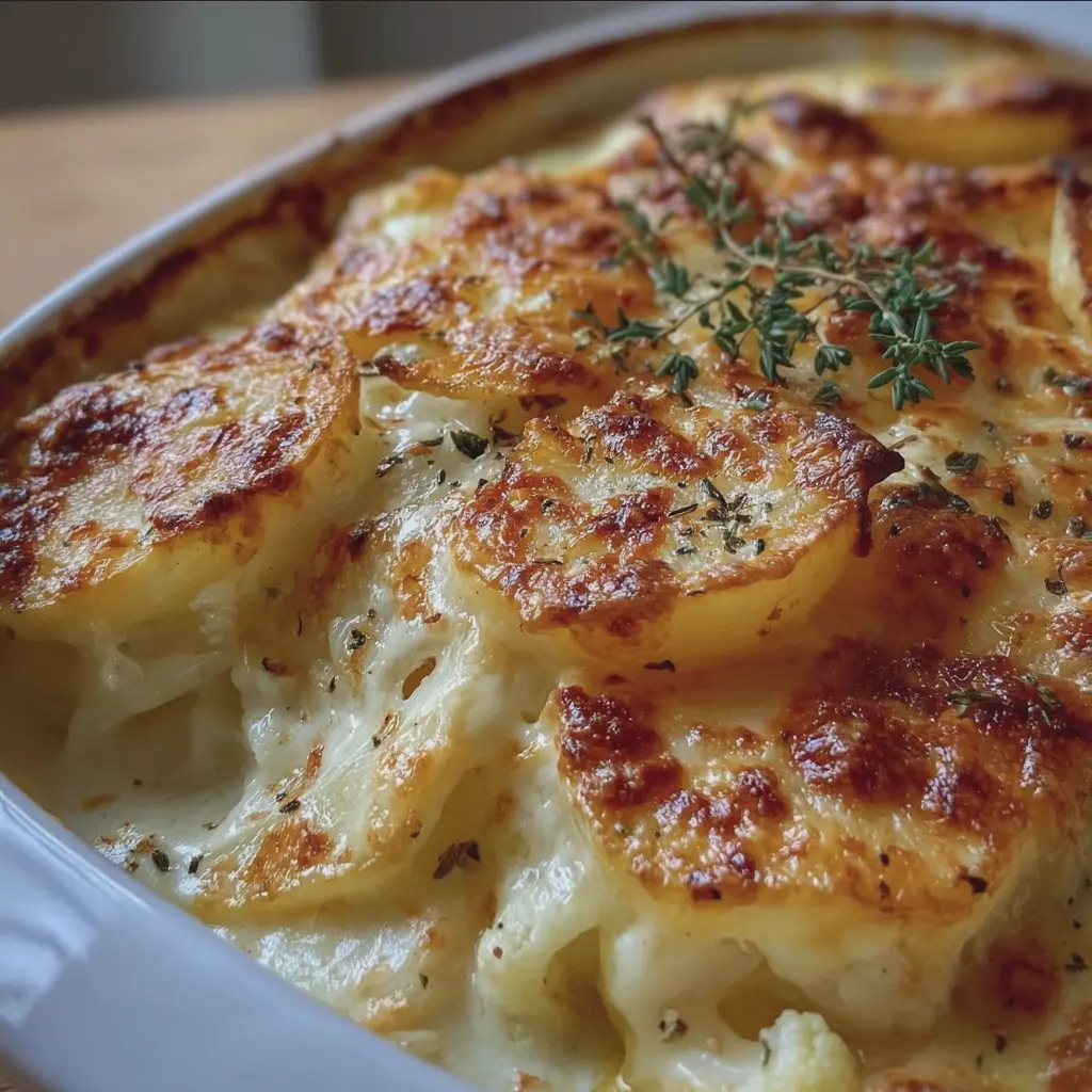 Gratin de chou-fleur et pommes de terre au fromage